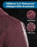 Women's Waterproof Packable Rain Jacket in Wine Red