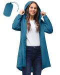 Lightweight Women's Waterproof Rain Jacket, Moroccan Blue