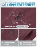 Women's Waterproof Packable Rain Jacket in Wine Red