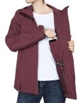 Women's Waterproof Packable Rain Jacket in Wine Red