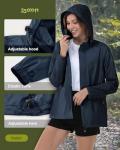 Women's Waterproof Packable Rain Jacket for Outdoors