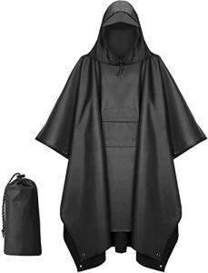 MINYII Waterproof Hooded Rain Poncho for Outdoors