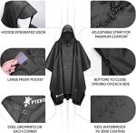 MINYII Waterproof Hooded Rain Poncho for Outdoors