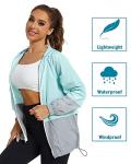 YAOBAOLE Women's Lightweight Packable Color Block Rain Jacket