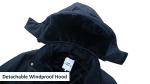 Men's Waterproof Ski Jacket with Detachable Hood