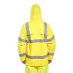 Men's Waterproof Hi-Vis Rain Jacket with Hood