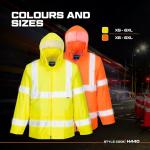 Men's Waterproof Hi-Vis Rain Jacket with Hood