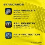 Men's Waterproof Hi-Vis Rain Jacket with Hood