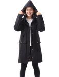 Women's Lightweight Waterproof Rain Jacket, Black
