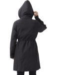 Women's Lightweight Waterproof Rain Jacket, Black