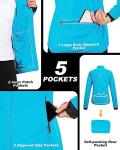 Women's Waterproof Reflective Cycling Jacket - Bright Blue