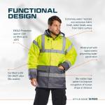 Hi-Vis Waterproof Winter Traffic Jacket, Yellow, XL