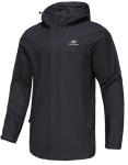 Men's Lightweight Waterproof Hooded Rain Jacket, Dark Grey