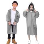 Kids Waterproof Rain Ponchos, 2-Pack - Grey