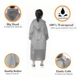 Kids Waterproof Rain Ponchos, 2-Pack - Grey