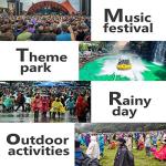 Kids Waterproof Rain Ponchos, 2-Pack - Grey