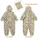 Kids Waterproof Rain Suit with Hoodie, Beige