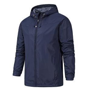 Men's Grey Waterproof Hooded Rain Jacket