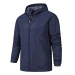 Men's Grey Waterproof Hooded Rain Jacket