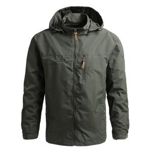 Men's Waterproof Hooded Tactical Windbreaker Jacket
