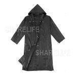 Unisex Waterproof Hooded Raincoat Jacket in Black