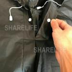 Unisex Waterproof Hooded Raincoat Jacket in Black