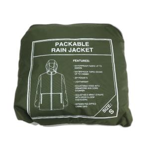 Crane Army Green Packable Waterproof Rain Jacket