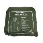 Crane Army Green Packable Waterproof Rain Jacket