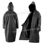 Black Waterproof Hooded Raincoat for Everyone