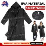 Men's Black Waterproof Hooded Raincoat for Hiking