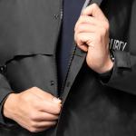 Black Waterproof Nylon Rain Jacket for Camping