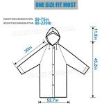 Men's Black Waterproof Hooded Raincoat for Hiking