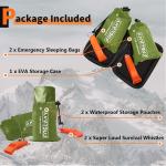 2-Pack Waterproof Emergency Sleeping Bags for Camping