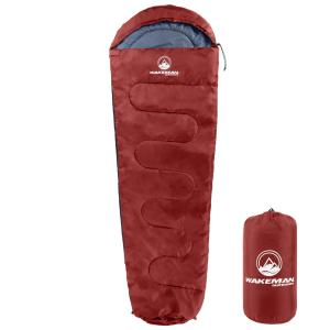 Wakeman Outdoors 25°F Mummy Sleeping Bag, Red