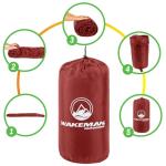 Wakeman Outdoors 25°F Mummy Sleeping Bag, Red