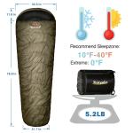 0 Degree Winter Mummy Sleeping Bag for Adults