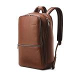 Samsonite Classic Leather Slim Backpack in Cognac