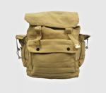 Khaki Canvas Webbing Backpack for Camping