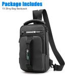Men's Anti-theft Sling Crossbody Bag with USB Port