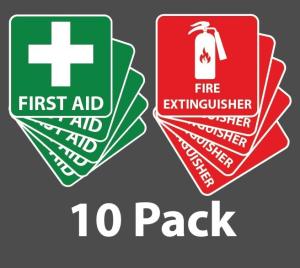 Pack of 10 Waterproof Safety Signs for Campers