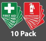 Pack of 10 Waterproof Safety Signs for Campers