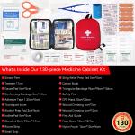 130-Piece First Aid Kit for Camping and Travel