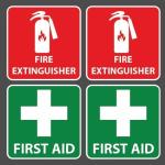 8-Pack First Aid and Fire Extinguisher Set