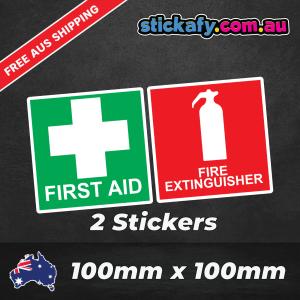 Fire and First Aid Safety Sticker Decal
