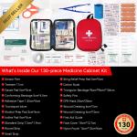 130-Piece First Aid Kit for Family Safety