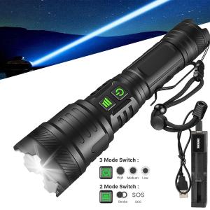 Super Bright 50000000 Lumens Rechargeable Tactical Flashlight
