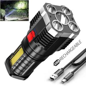 Bright USB Rechargeable Tactical Camping Flashlight