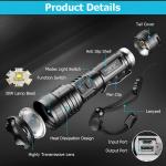 Super Bright 50000000 Lumens Rechargeable Tactical Flashlight