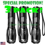 Bright Tactical LED Flashlight with 5 Zoom Modes