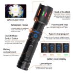 Super Bright 350,000 Lumen LED Tactical Flashlight